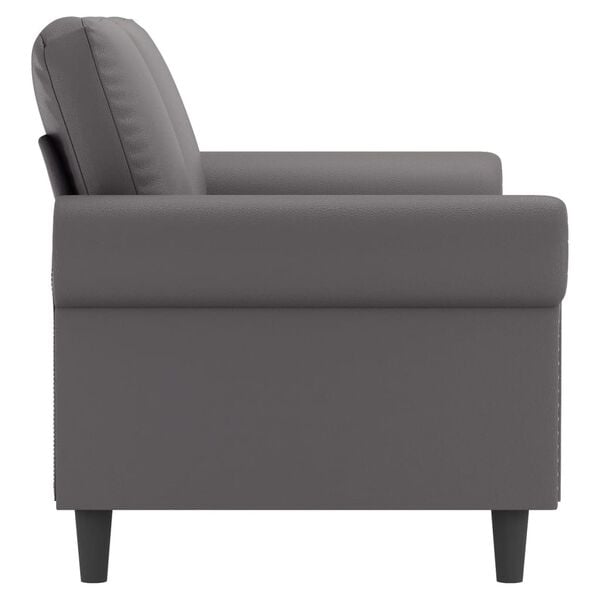 vidaXL 2-Sitzer-Sofa Grau 140 cm Kunstleder