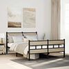 vidaXL Metallbett ohne Matratze Sonoma-Eiche 135x190 cm