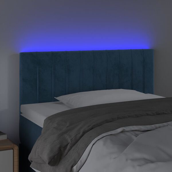 vidaXL LED Kopfteil Dunkelblau 90x5x78/88 cm Samt