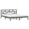 vidaXL Massivholzbett Grau 135x190 cm