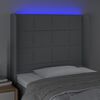 vidaXL LED Kopfteil Hellgrau 103x16x118/128 cm Stoff