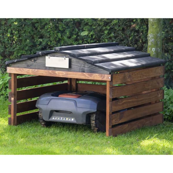 dobar Garage f&uuml;r M&auml;hroboter Schwarz und Braun