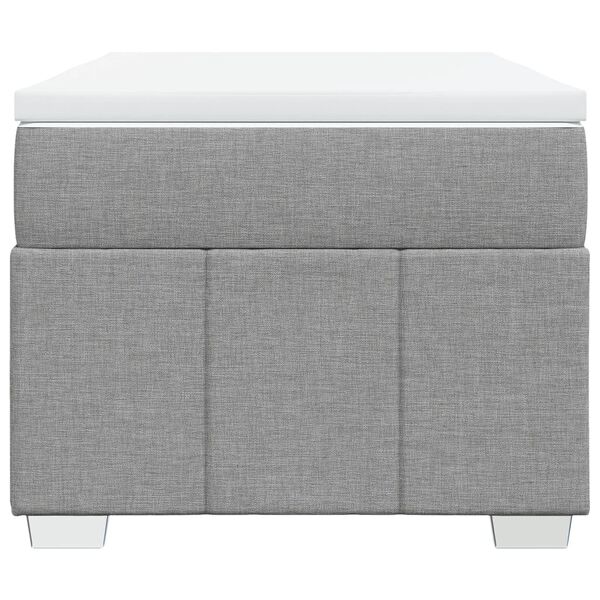 vidaXL Boxspringbett mit Matratze Hellgrau 90x200 cm Stoff