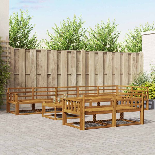vidaXL Outdoor-Sofagarnitur 9 pcs Natur Massivholz Akazie