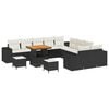 vidaXL Gartensofa-set mit Kissen 13 pcs Schwarz und Creme Poly-Rattan
