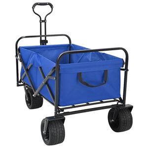 vidaXL Einkaufswagen mit Bremsen Blau 89 x 63 x 96 cm