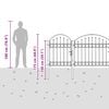 vidaXL Gartentor mit gew&ouml;lbtem Oberteil Grau 4 x 1,25 m Stahl