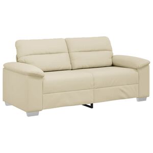 vidaXL 2-Sitzer-Sofa Creme 140 cm Kunstleder