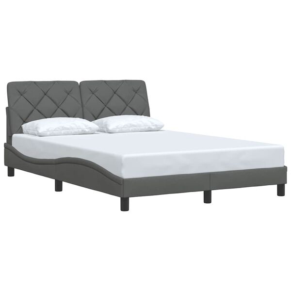 vidaXL Bettgestell ohne Matratze Dunkelgrau 140x190 cm Stoff