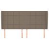 vidaXL Kopfteil mit Ohren Taupe 203x23x118/128 cm Stoff