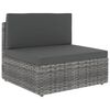 vidaXL 5-tlg. Garten-Lounge-Set mit Kissen Grau Poly Rattan