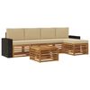 vidaXL Outdoor-Sofagarnitur 6 stk. Natur und Beige
