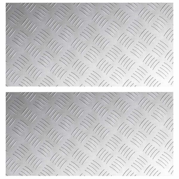 vidaXL Treppe Tritt Rechtwinklig 2 pcs Silber 60 x 30 cm Aluminium