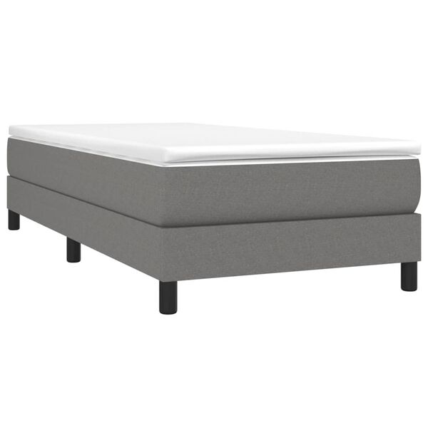 vidaXL Boxspringbett mit Matratze Dunkelgrau 80x200 cm Stoff