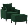 vidaXL Sessel mit Hocker Dunkelgr&uuml;n 60 cm Samt
