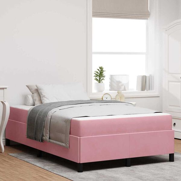 vidaXL Bettrahmen mit Matratze Rosa 120 x 200 cm Stoff