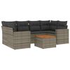 vidaXL 7-tlg. Garten-Sofagarnitur mit Kissen Grau Poly Rattan