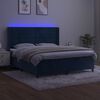 vidaXL Boxspringbett mit Matratze & LED Dunkelblau 160x200 cm Samt