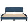 vidaXL Bettgestell mit Kopfteil "Dover" Blau 140x190 cm Stoff