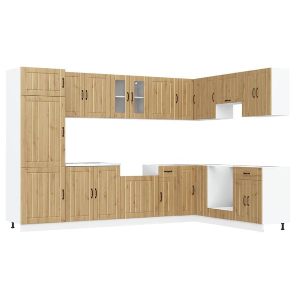 vidaXL K&uuml;chenschrank mit T&uuml;r Lucca Ger&auml;ucherte Eiche 80 x 46 x 81.5 cm