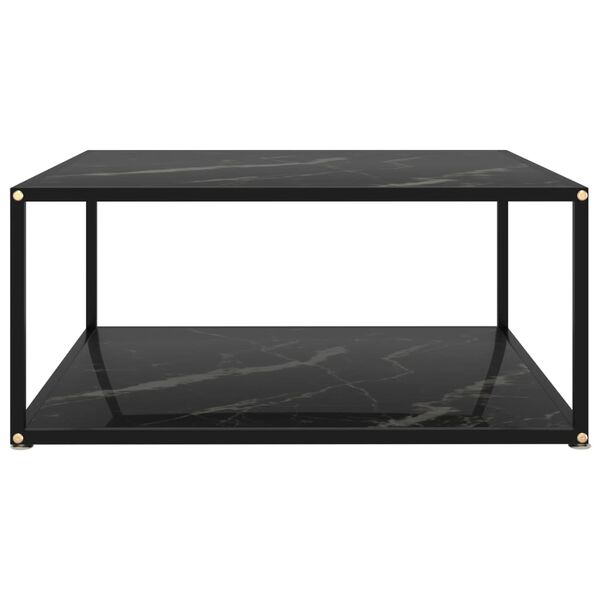 vidaXL Couchtisch Schwarz 80x80x35 cm Hartglas
