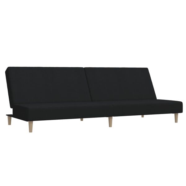 vidaXL Schlafsofa 2-Sitzer Schwarz Stoff