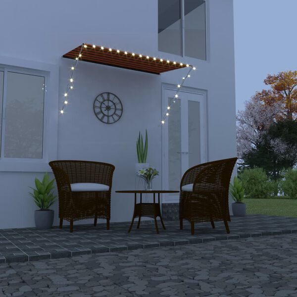 vidaXL Einziehbare Markise mit LED 250&times;150 cm Orange und Braun