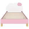 vidaXL Kinderbettgestell mit Kopfteil mit Kopfteil Rosa 90 x 200 cm PU