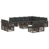 vidaXL Gartensofa-set 13 pcs Grau Poly-Rattan