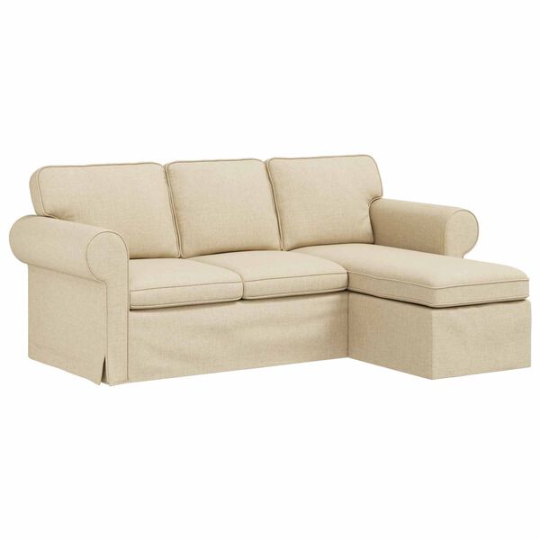 vidaXL Sofa 160cm Creme Metall