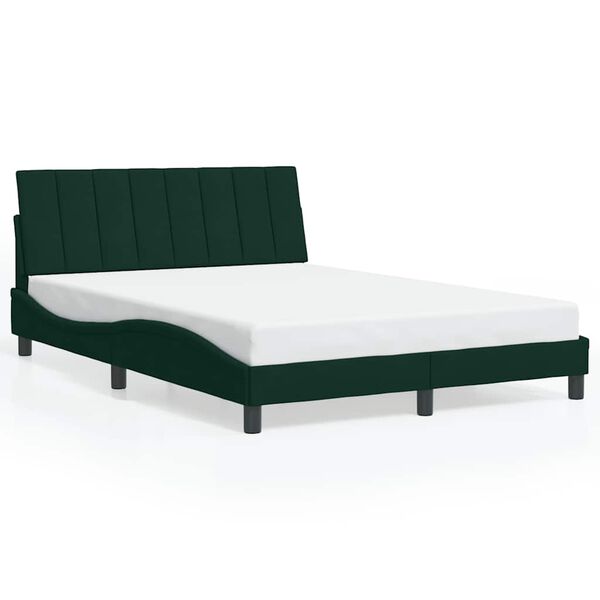 vidaXL Bettgestell ohne Matratze "Hanko" Dunkelgr&uuml;n 140x200 cm Samt