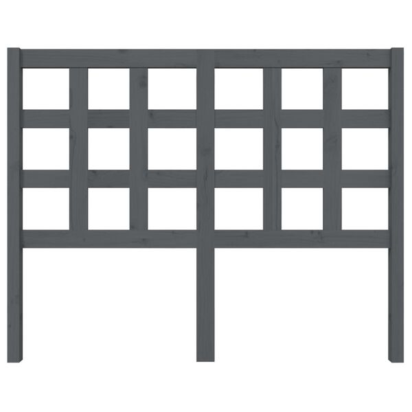 vidaXL Kopfteil Grau 125,5x4x100 cm Massivholz Kiefer