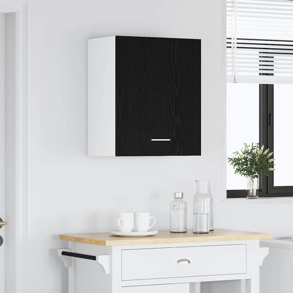 vidaXL H&auml;ngeschrank mit T&uuml;r Riga Schwarz Eichen-Optik 50 x 31 x 60 cm