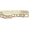 vidaXL Outdoor-Sofagarnitur 5 Stk. Wei&szlig; und Creme Polyester