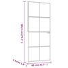 vidaXL Innent&uuml;r Wei&szlig; 83x201,5 cm Hartglas & Aluminium Schlank