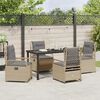 vidaXL Garten Essgruppe 5 pcs Beige und Hellgrau Poly-Rattan