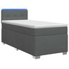 vidaXL Boxspringbett mit Matratze und LED Dunkelgrau Einzeln Stoff