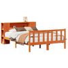 vidaXL Massivholzbett mit Regal ohne Matratze Wachsbraun 150x200 cm