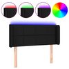 vidaXL LED Kopfteil Schwarz 83x16x78/88 cm Stoff