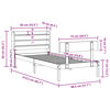 vidaXL Massivholzbett ohne Matratze Wei&szlig; 75x190 cm Kiefernholz