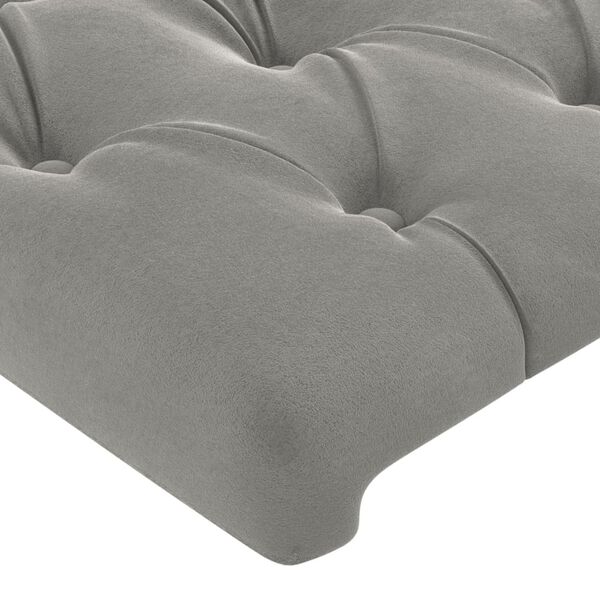 vidaXL Kopfteil Hellgrau 160 x 7 x 118/128 cm Samt