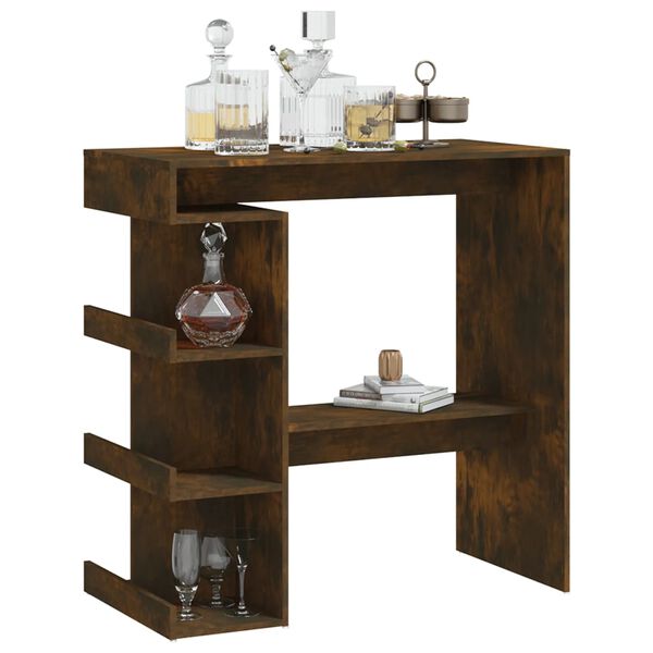 vidaXL Bartisch mit Regal R&auml;uchereiche 100x50x101,5 cm Holzwerkstoff
