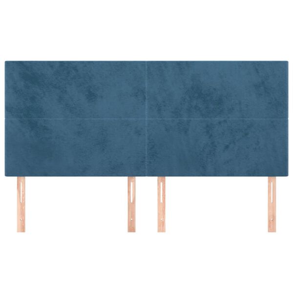 vidaXL Kopfteil Dunkelblau 160 x 5 x 118/128 cm Samt