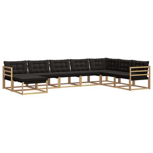 vidaXL Outdoor-Sofagarnitur 8 stk. Wei&szlig; und Schwarz Massivholz Akazie