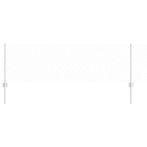 vidaXL Sechseckzaun mit Pfosten 25 x 0,6 m Verzinkter Stahl Silber