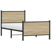 vidaXL Metallbett ohne Matratze Sonoma-Eiche 80x200 cm