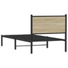 vidaXL Metallbett ohne Matratze Sonoma-Eiche 90x190 cm
