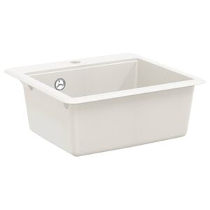 vidaXL Waschbecken 80% Quarz und 20% Harz 470 x 440 mm Wei&szlig;