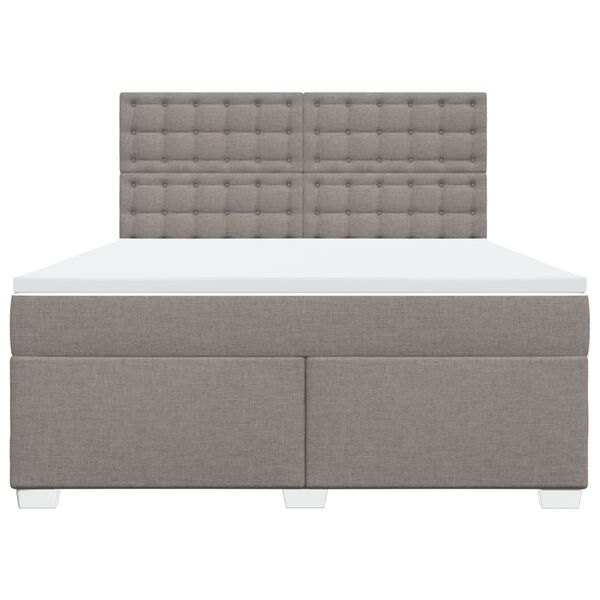 vidaXL Boxspringbett mit Matratze Taupe 180x200 cm Stoff