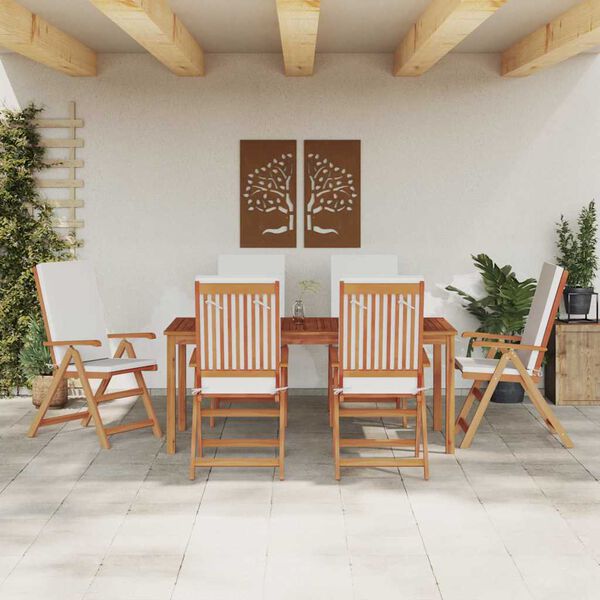 vidaXL Gartenstuhl 6 pcs Braun und Wei&szlig; 57 x 71,5 x 104 cm